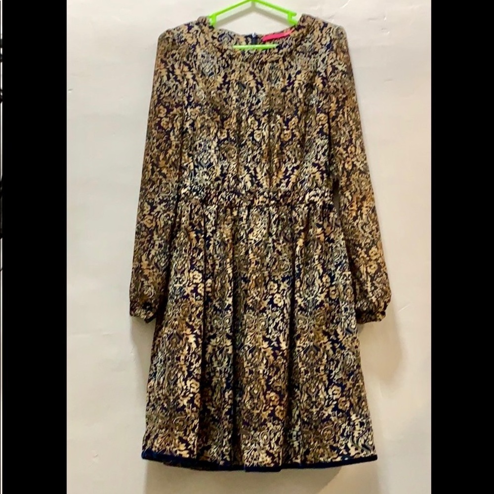 Pinkyotto navy yellow patterned dress